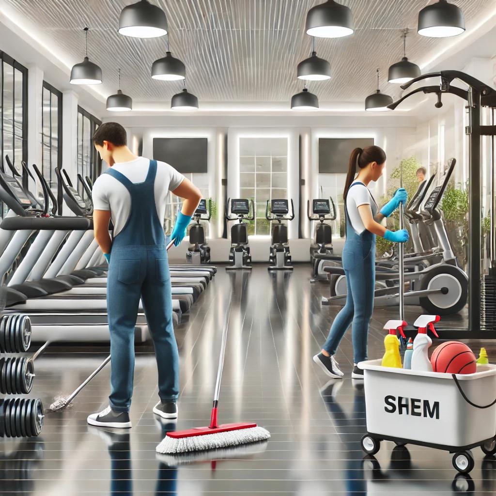 A professional gym cleaning